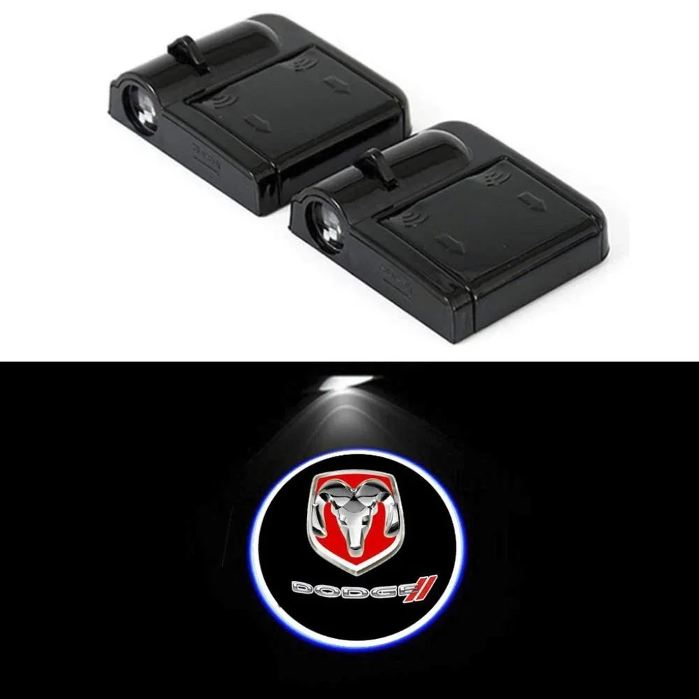 2x PCs Dodge Logo Wireless Car Door Welcome Laser Projector Emblem